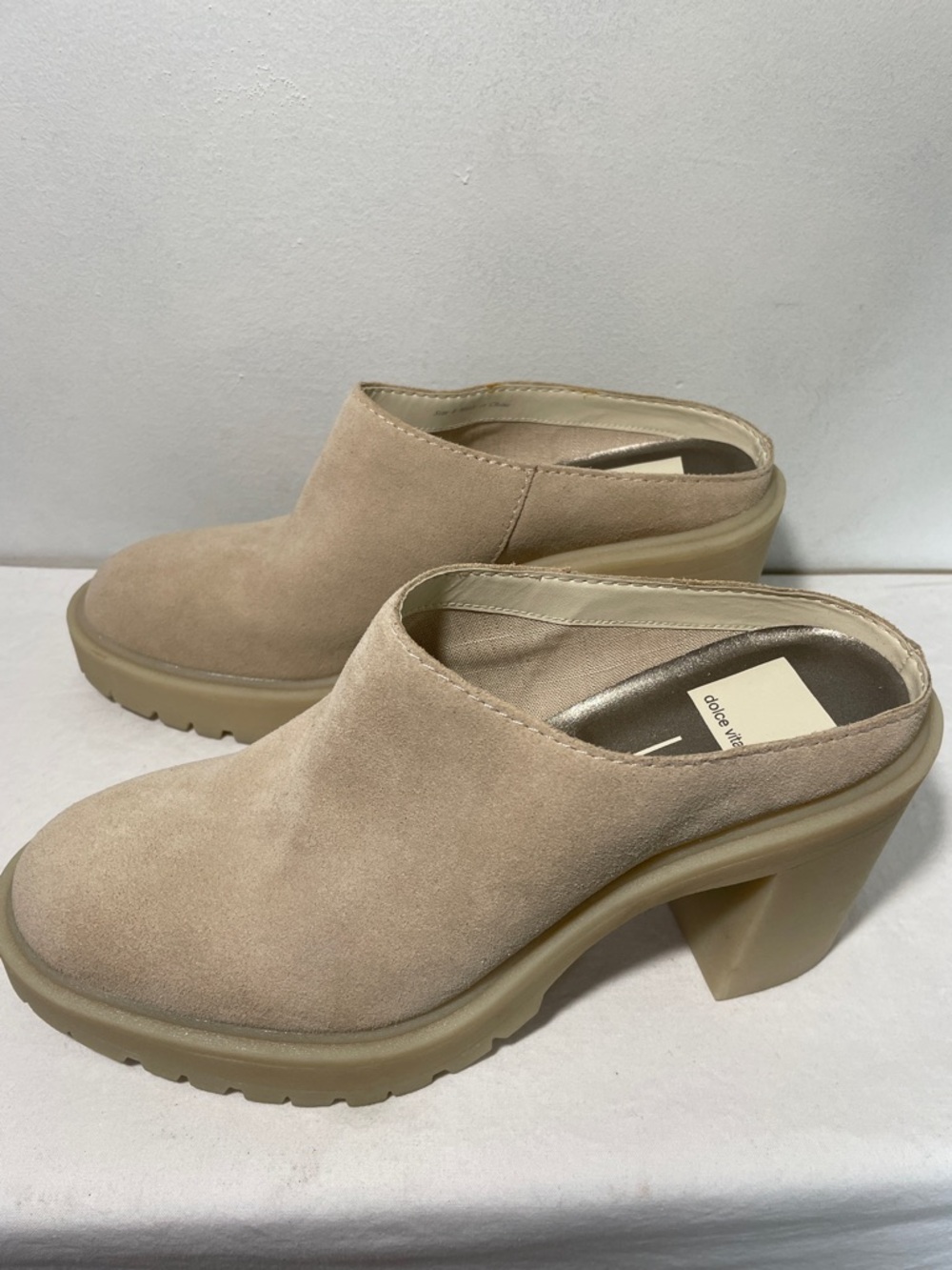 Dolce Vita Carry Women's Clogs Mules Platform Suede Lug Sole In Sand 8 - Picture 11 of 13